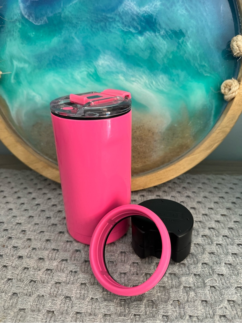 Pink Insulated Stainless Steel Tumbler with Lid